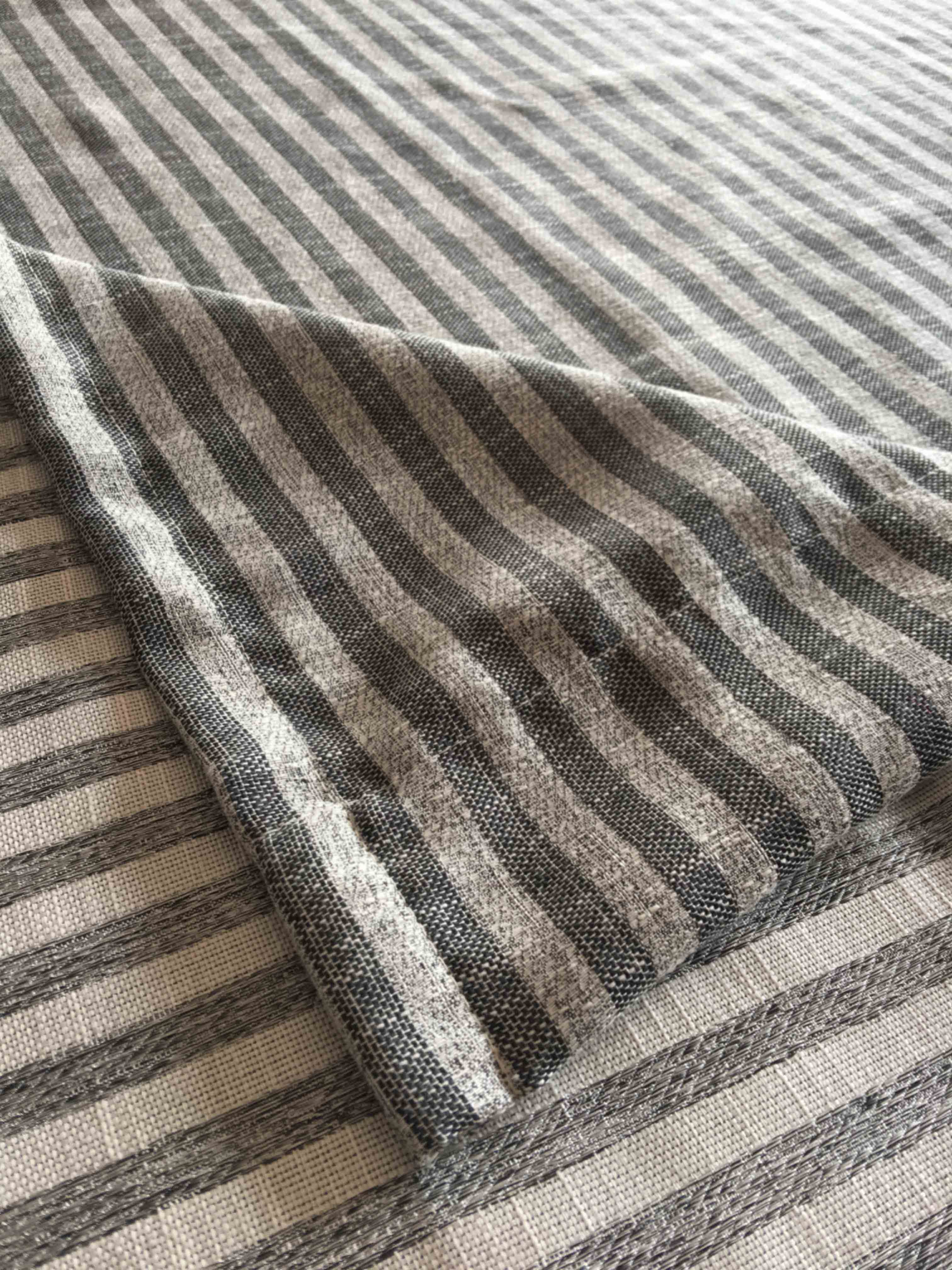 6010Stripes Jacquard Linen like Curtains