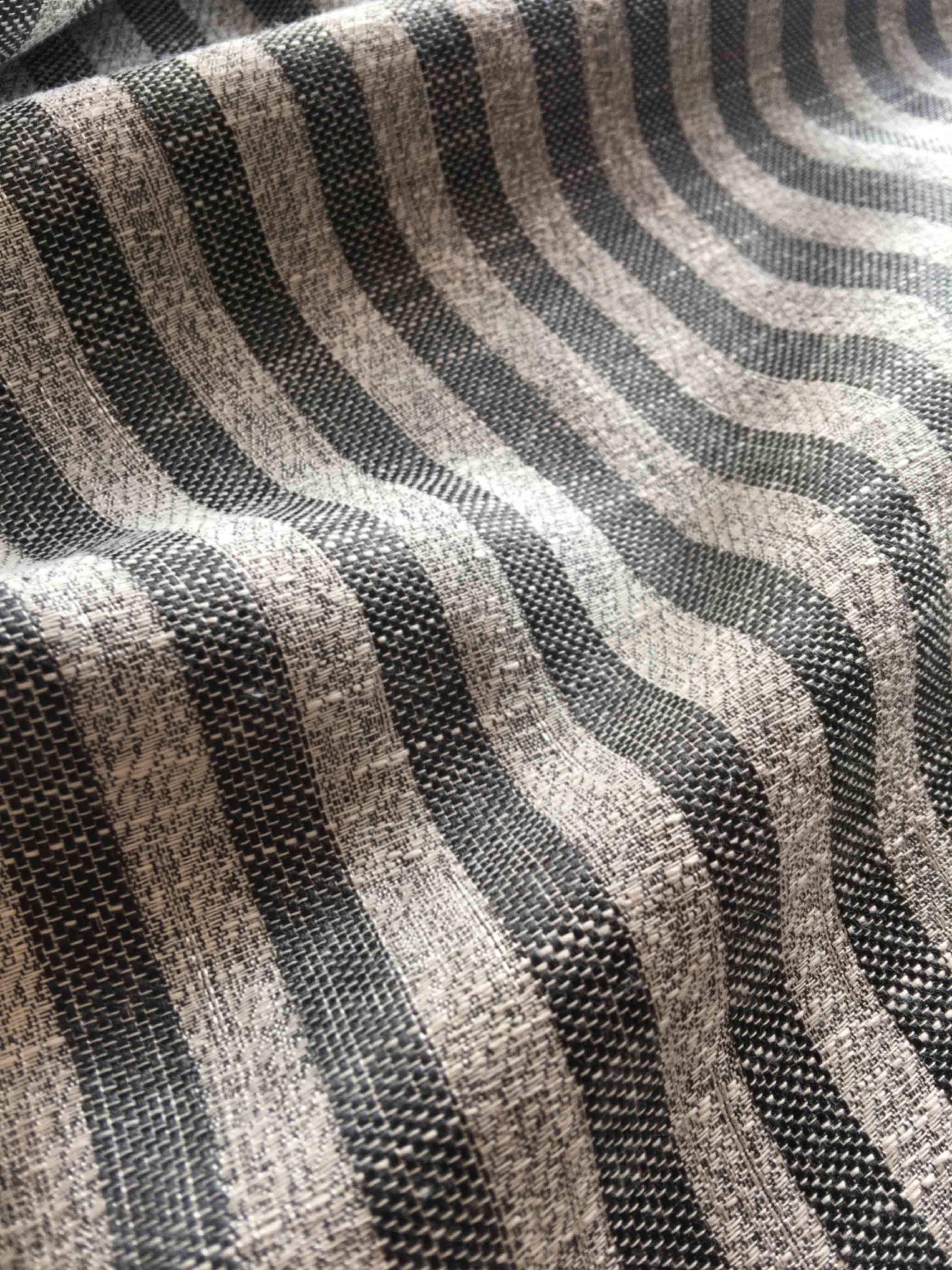 6010Stripes Jacquard Linen like Curtains