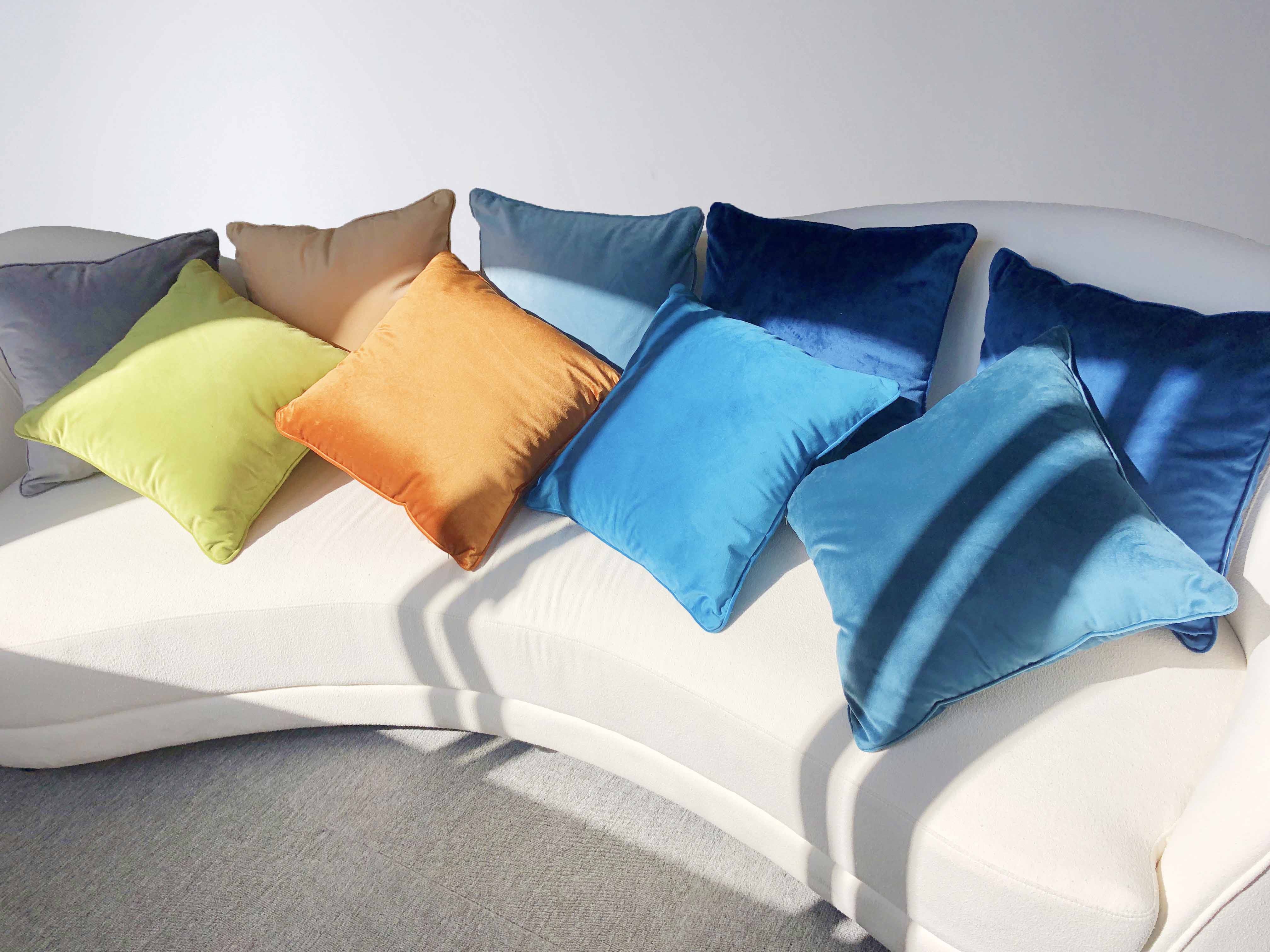 Solid color flannelette series throw pillows